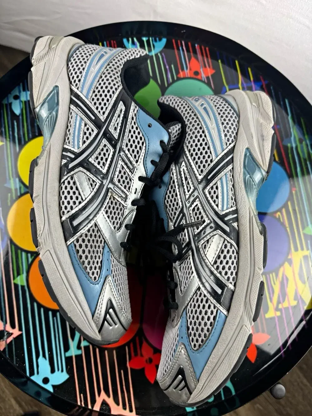 ASICS Gel-1130 Mesh Lace-Up Low Top Running Sneaker Silver/Black/Blue 1203A786
